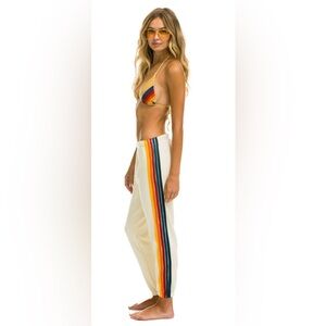 Aviator Nation, 5 stripe sweatpants Vintage white. Size medium. Ex. Condition
